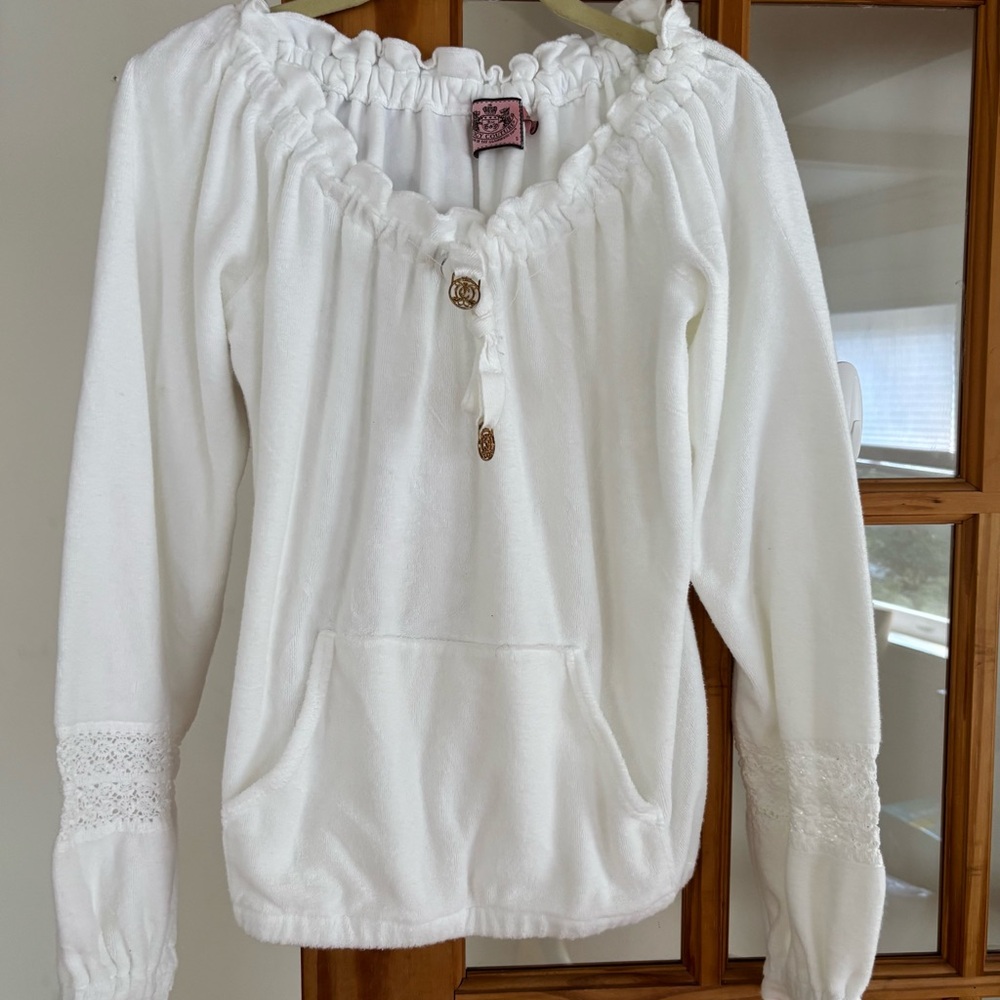 Juicy Couture White Cover up Lace Accents size small